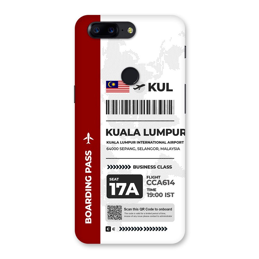 International Boarding Pass Kuala Lumpur Back Case for OnePlus 5T