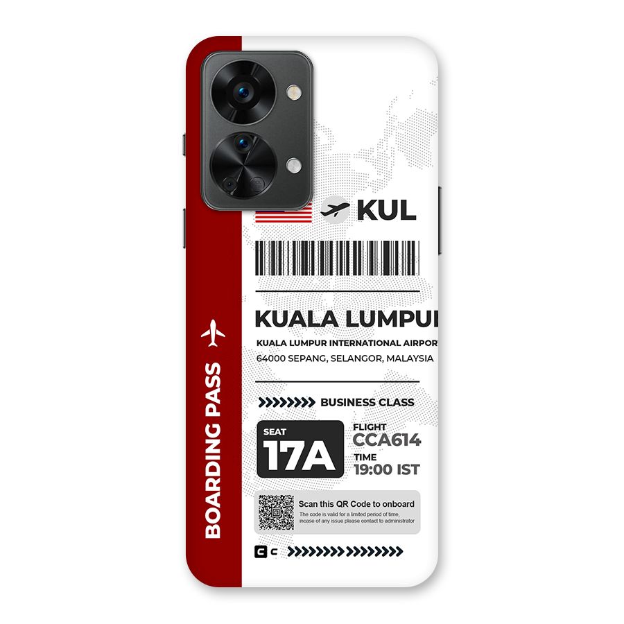 International Boarding Pass Kuala Lumpur Back Case for OnePlus Nord 2T