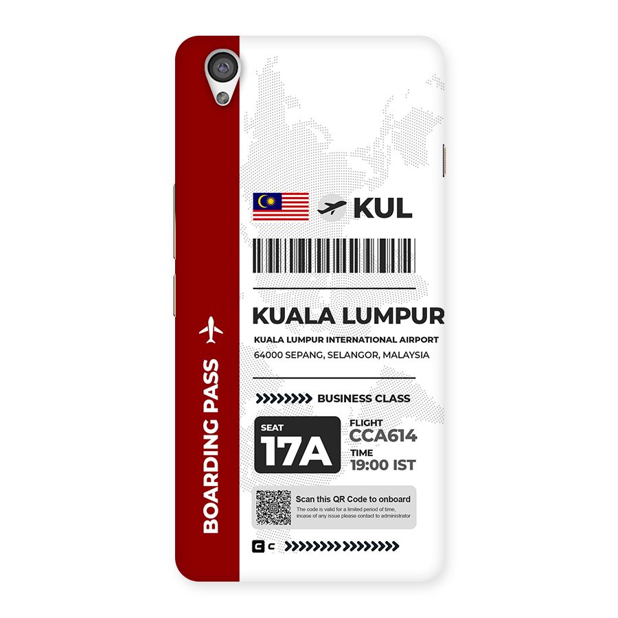 International Boarding Pass Kuala Lumpur Back Case for OnePlus X