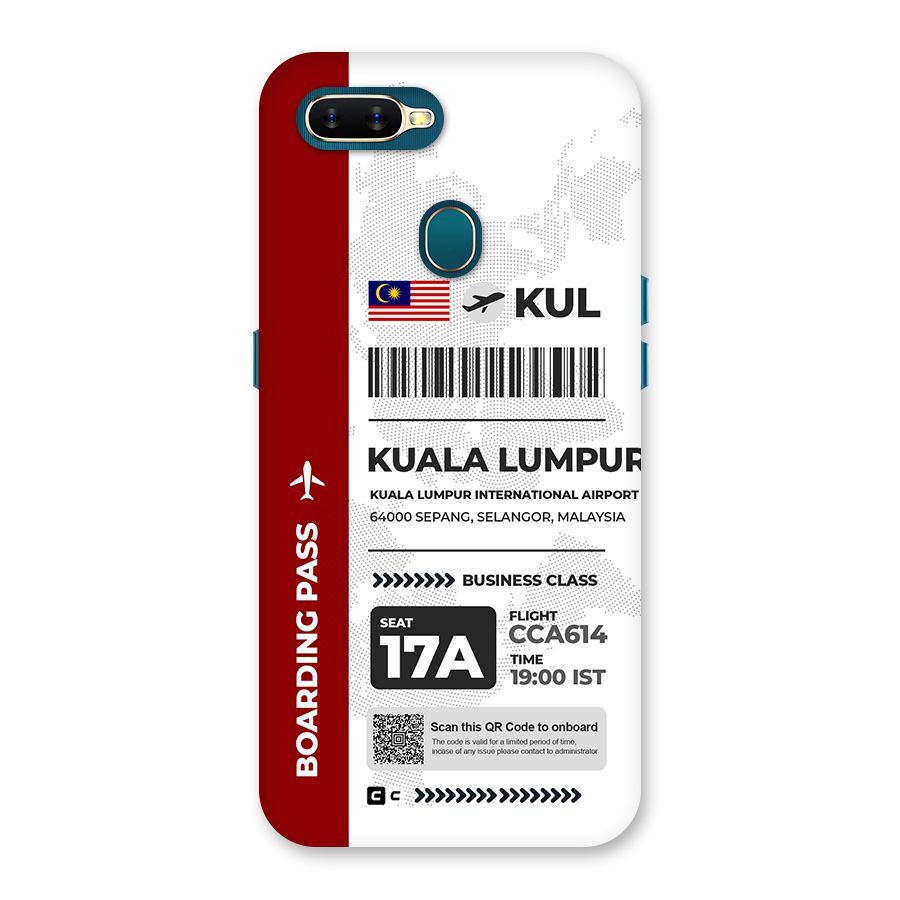 International Boarding Pass Kuala Lumpur Back Case for Oppo A12s