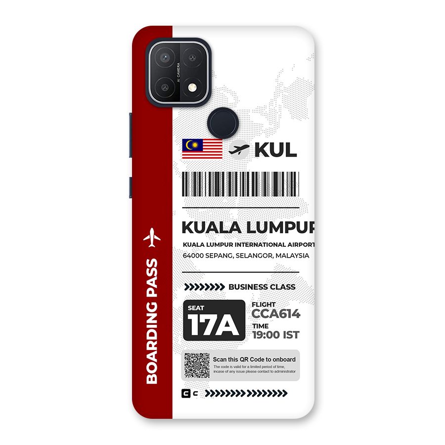 International Boarding Pass Kuala Lumpur Back Case for Oppo A15