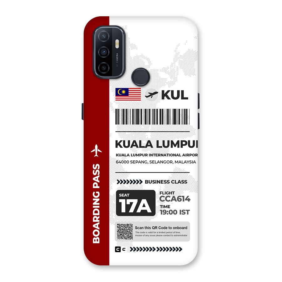 International Boarding Pass Kuala Lumpur Back Case for Oppo A32