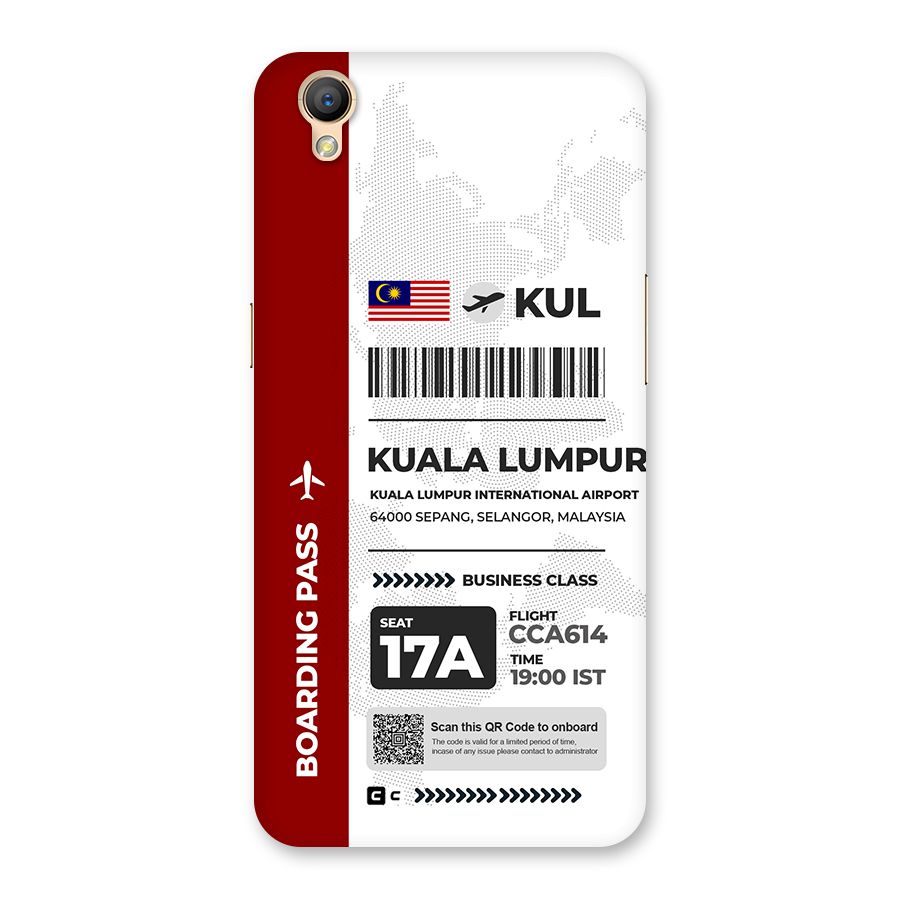 International Boarding Pass Kuala Lumpur Back Case for Oppo A37