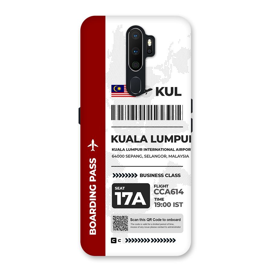 International Boarding Pass Kuala Lumpur Back Case for Oppo A5 (2020)