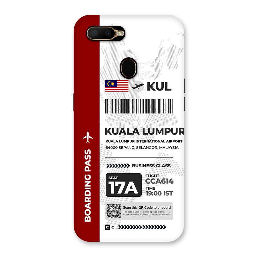 International Boarding Pass Kuala Lumpur Back Case for Oppo A5s