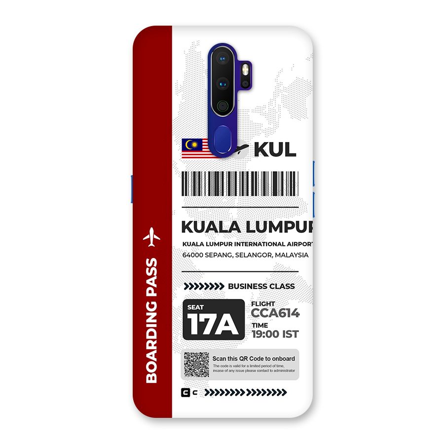 International Boarding Pass Kuala Lumpur Back Case for Oppo A9 (2020)