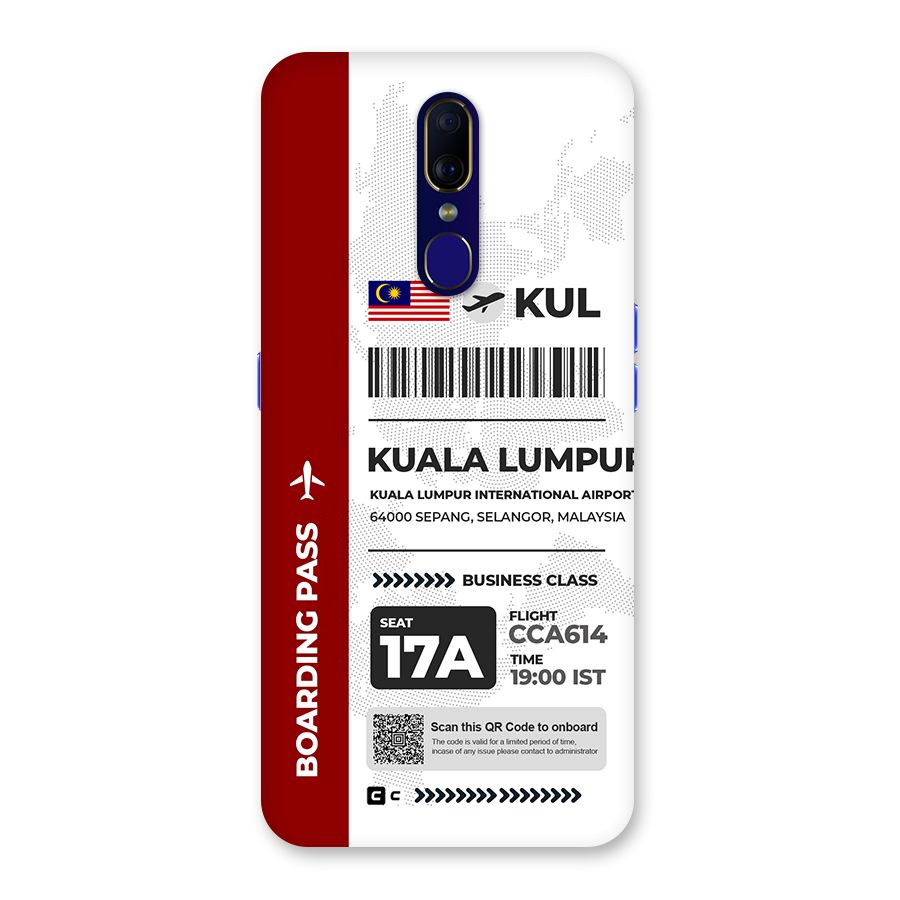 International Boarding Pass Kuala Lumpur Back Case for Oppo F11