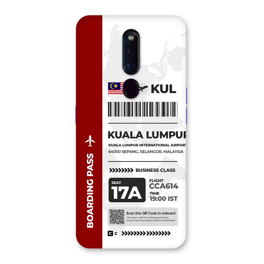 International Boarding Pass Kuala Lumpur Back Case for Oppo F11 Pro