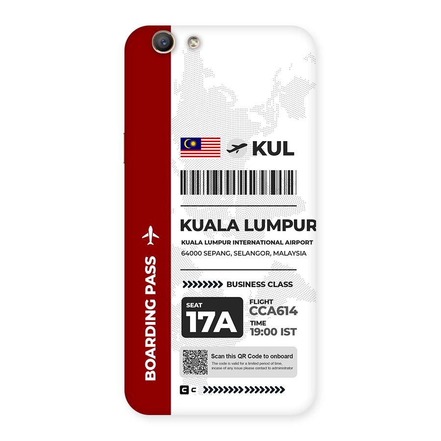 International Boarding Pass Kuala Lumpur Back Case for Oppo F1s