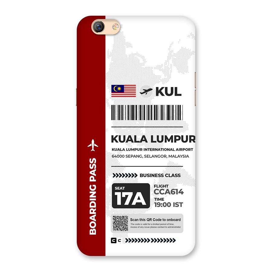 International Boarding Pass Kuala Lumpur Back Case for Oppo F3 Plus