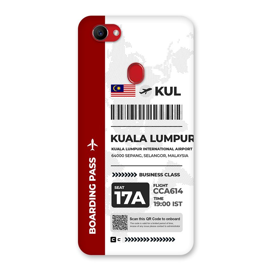 International Boarding Pass Kuala Lumpur Back Case for Oppo F7
