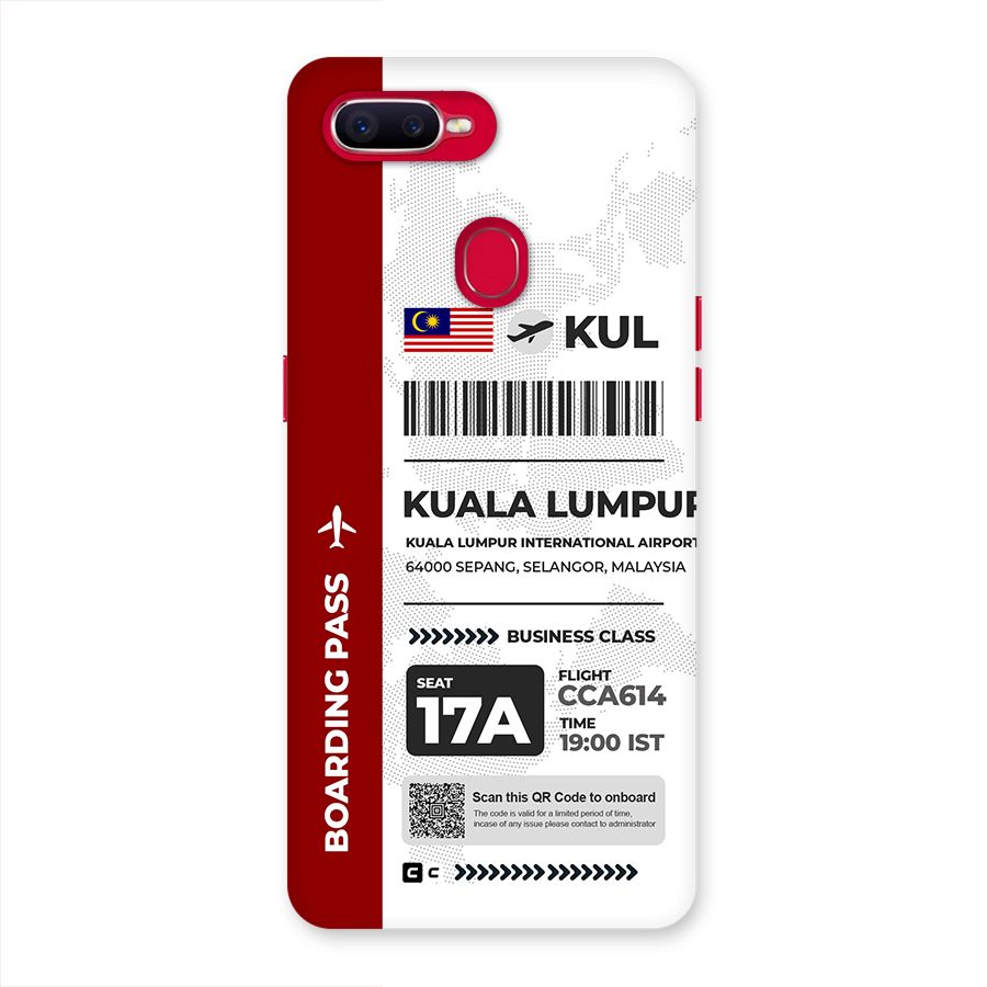 International Boarding Pass Kuala Lumpur Back Case for Oppo F9 Pro