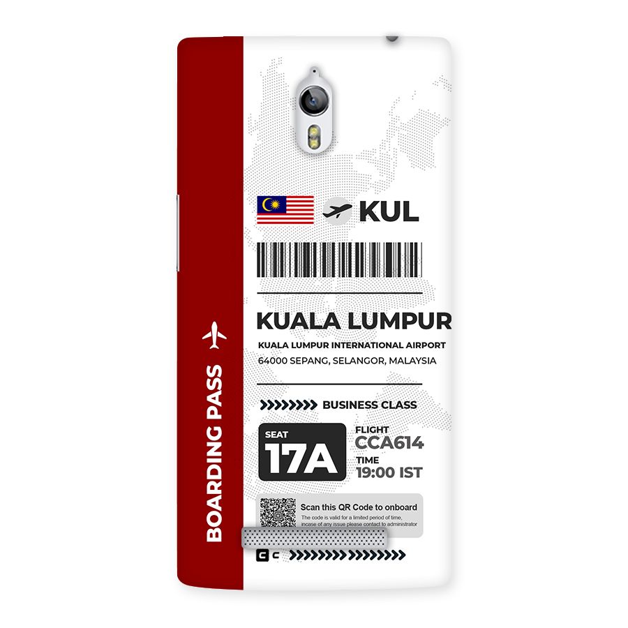 International Boarding Pass Kuala Lumpur Back Case for Oppo Find 7