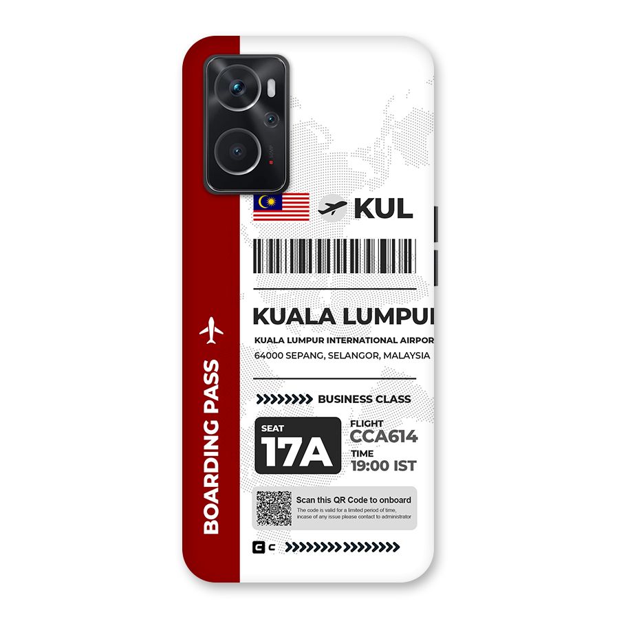 International Boarding Pass Kuala Lumpur Back Case for Oppo K10 4G