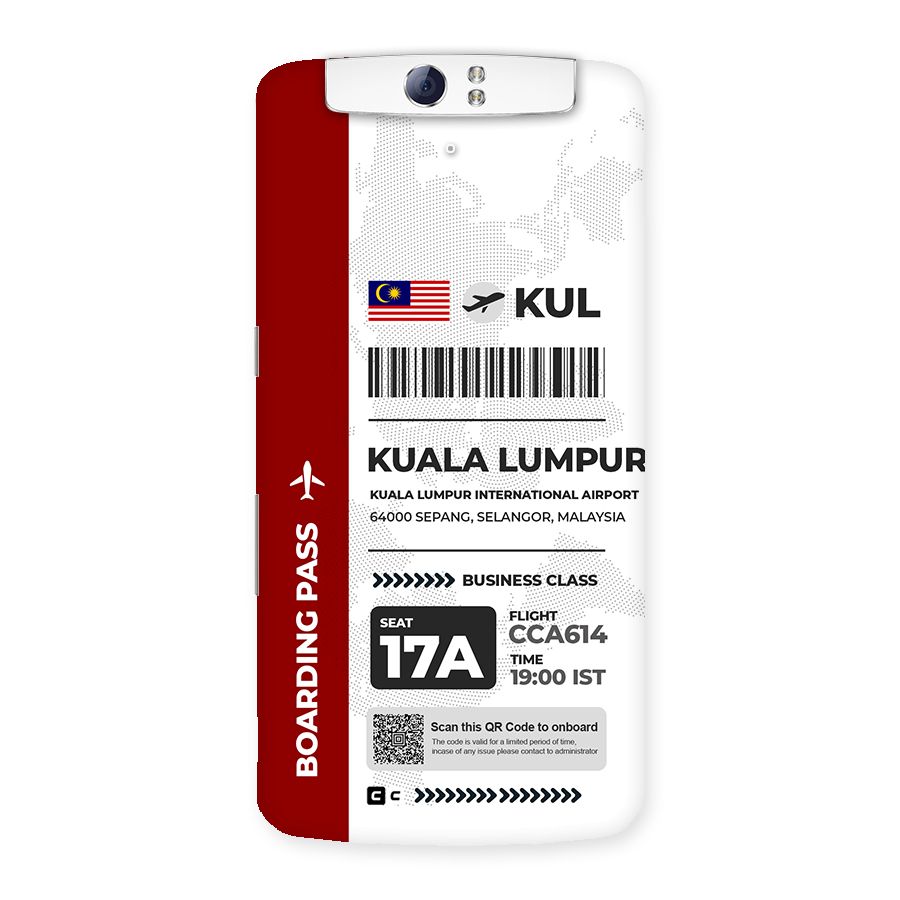 International Boarding Pass Kuala Lumpur Back Case for Oppo N1