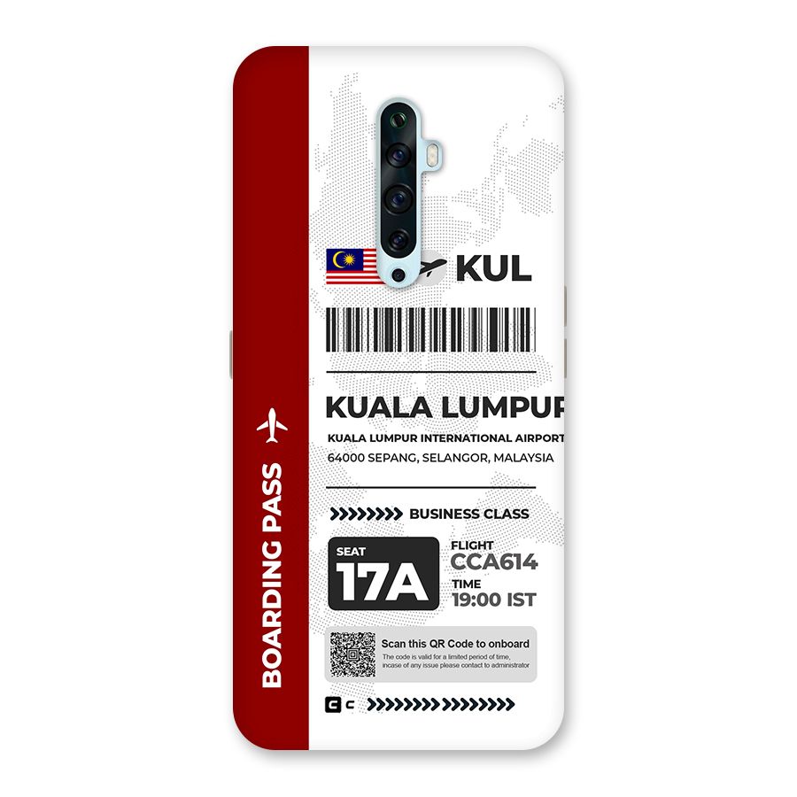 International Boarding Pass Kuala Lumpur Back Case for Oppo Reno2 F