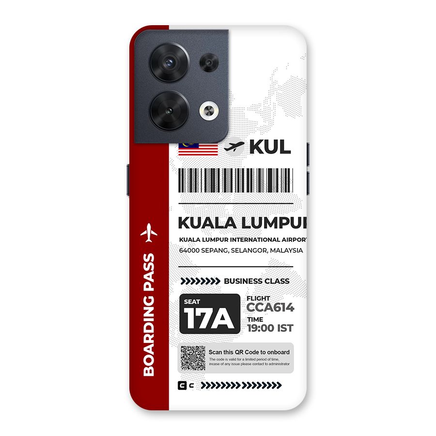 International Boarding Pass Kuala Lumpur Back Case for Oppo Reno8 5G