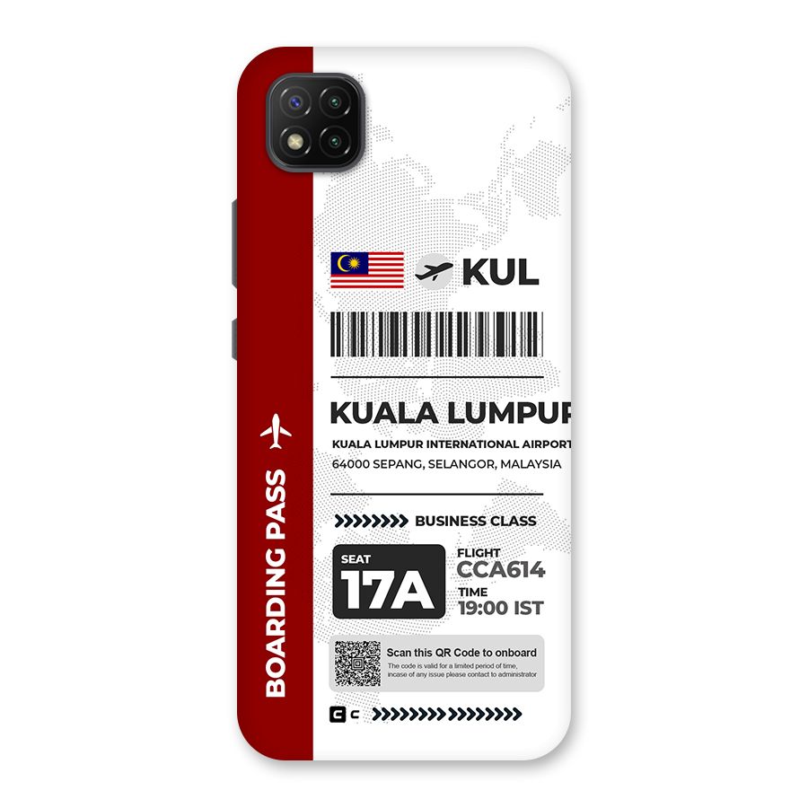 International Boarding Pass Kuala Lumpur Back Case for Poco C3