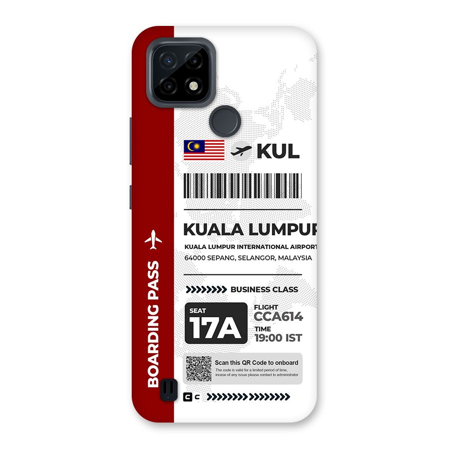 International Boarding Pass Kuala Lumpur Back Case for Realme C21
