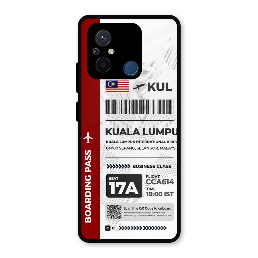 International Boarding Pass Kuala Lumpur Metal Back Case for Redmi 12C