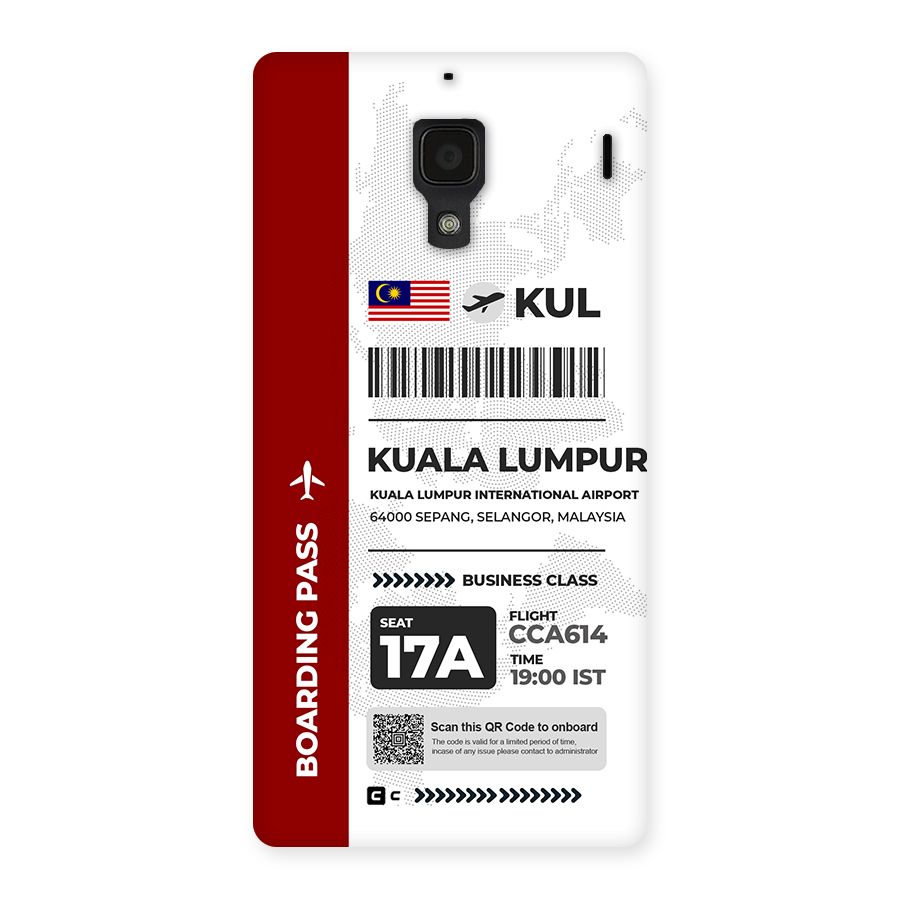 International Boarding Pass Kuala Lumpur Back Case for Redmi 1s
