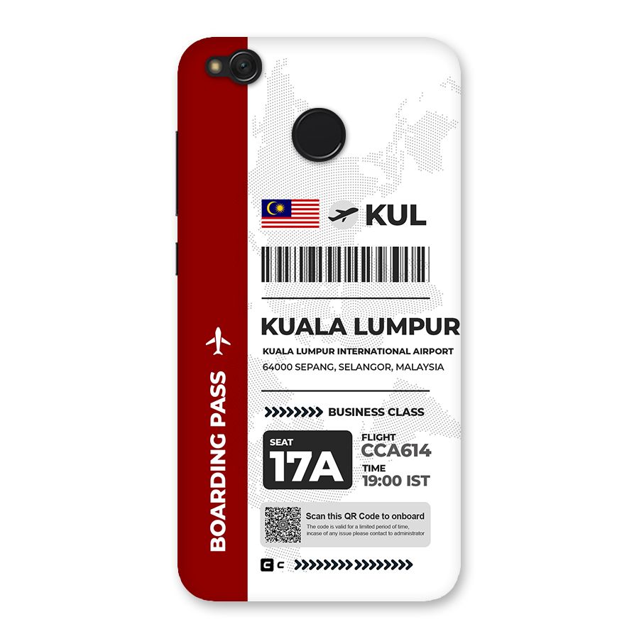 International Boarding Pass Kuala Lumpur Back Case for Redmi 4