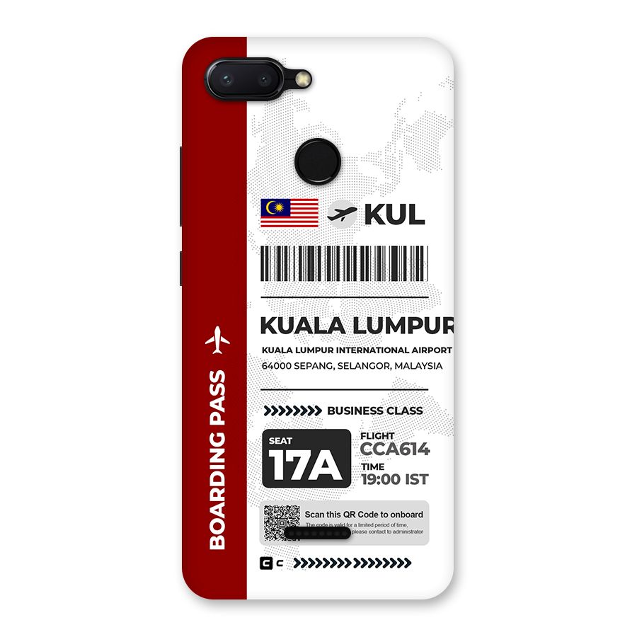 International Boarding Pass Kuala Lumpur Back Case for Redmi 6