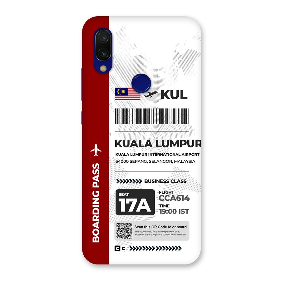 International Boarding Pass Kuala Lumpur Back Case for Redmi 7