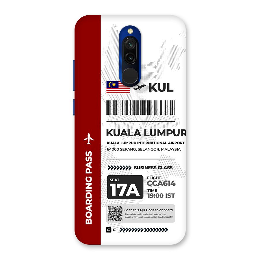 International Boarding Pass Kuala Lumpur Back Case for Redmi 8