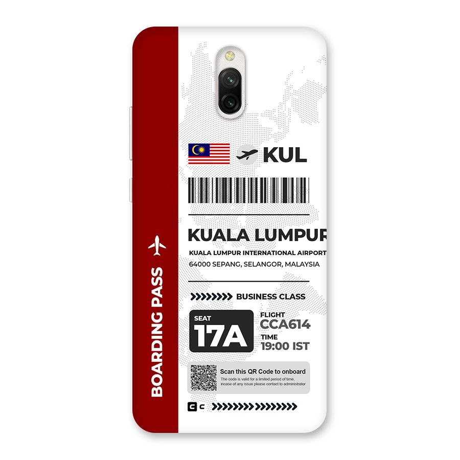 International Boarding Pass Kuala Lumpur Back Case for Redmi 8A Dual