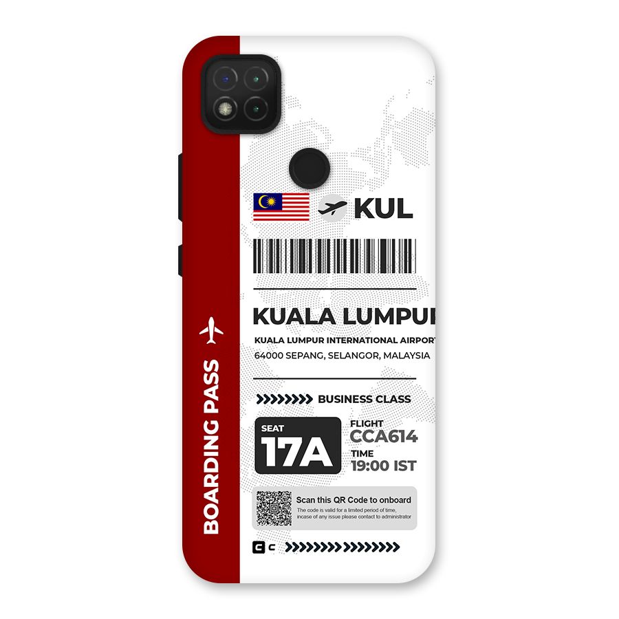 International Boarding Pass Kuala Lumpur Back Case for Redmi 9 Activ