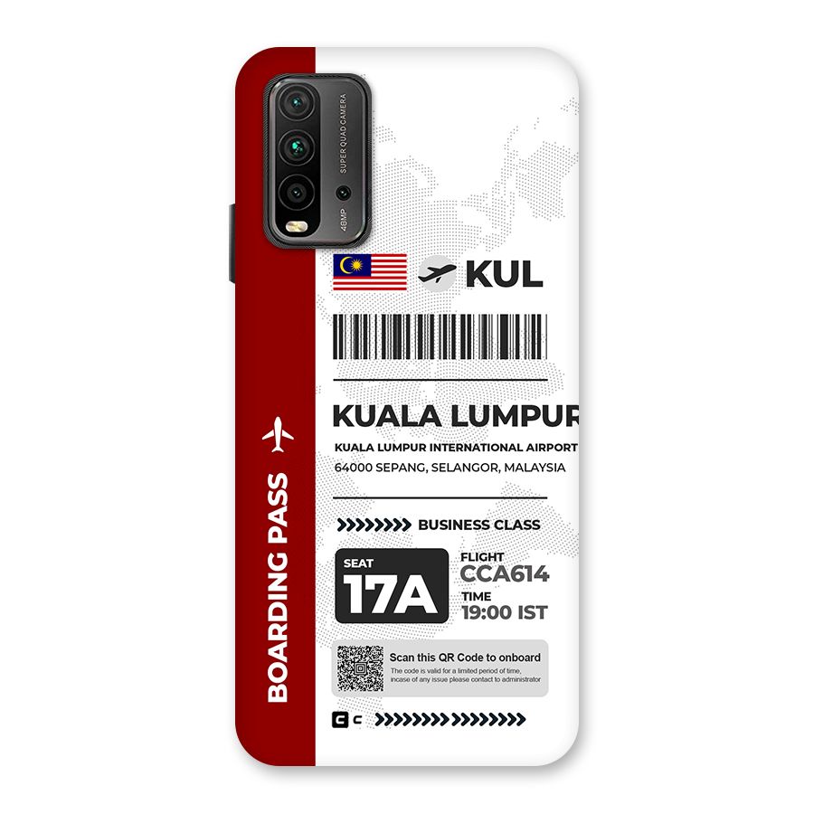 International Boarding Pass Kuala Lumpur Back Case for Redmi 9 Power