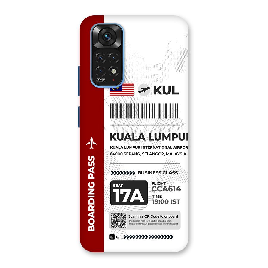 International Boarding Pass Kuala Lumpur Back Case for Redmi Note 11S