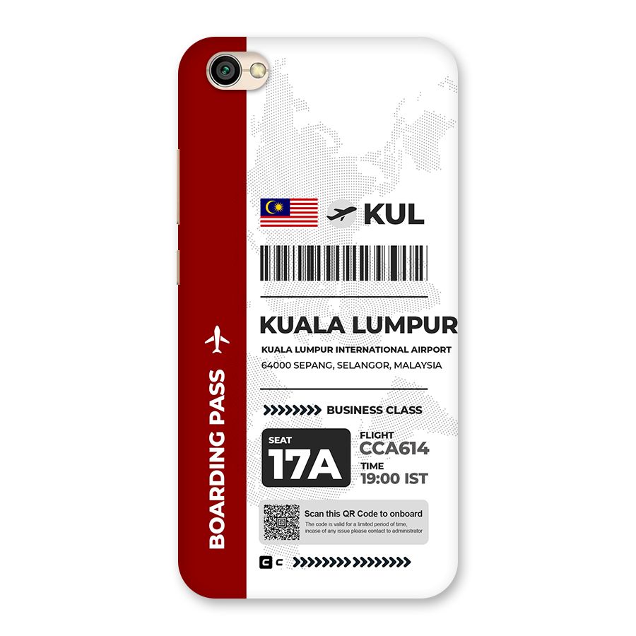 International Boarding Pass Kuala Lumpur Back Case for Redmi Y1 Lite