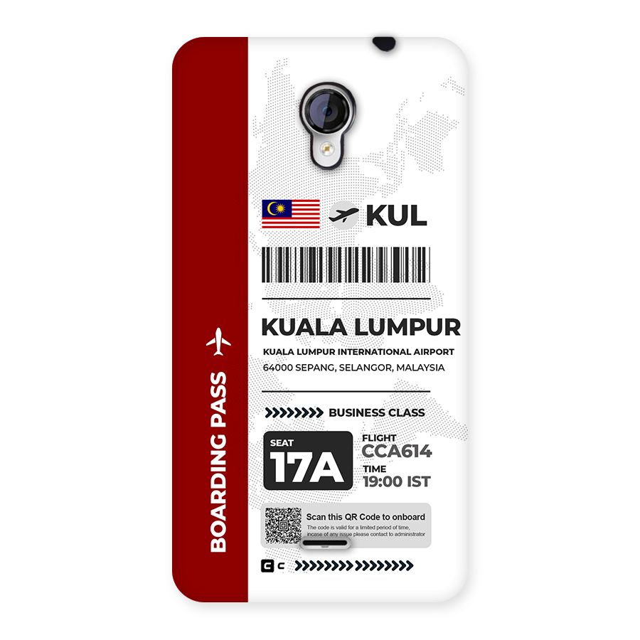 International Boarding Pass Kuala Lumpur Back Case for Unite 2 A106
