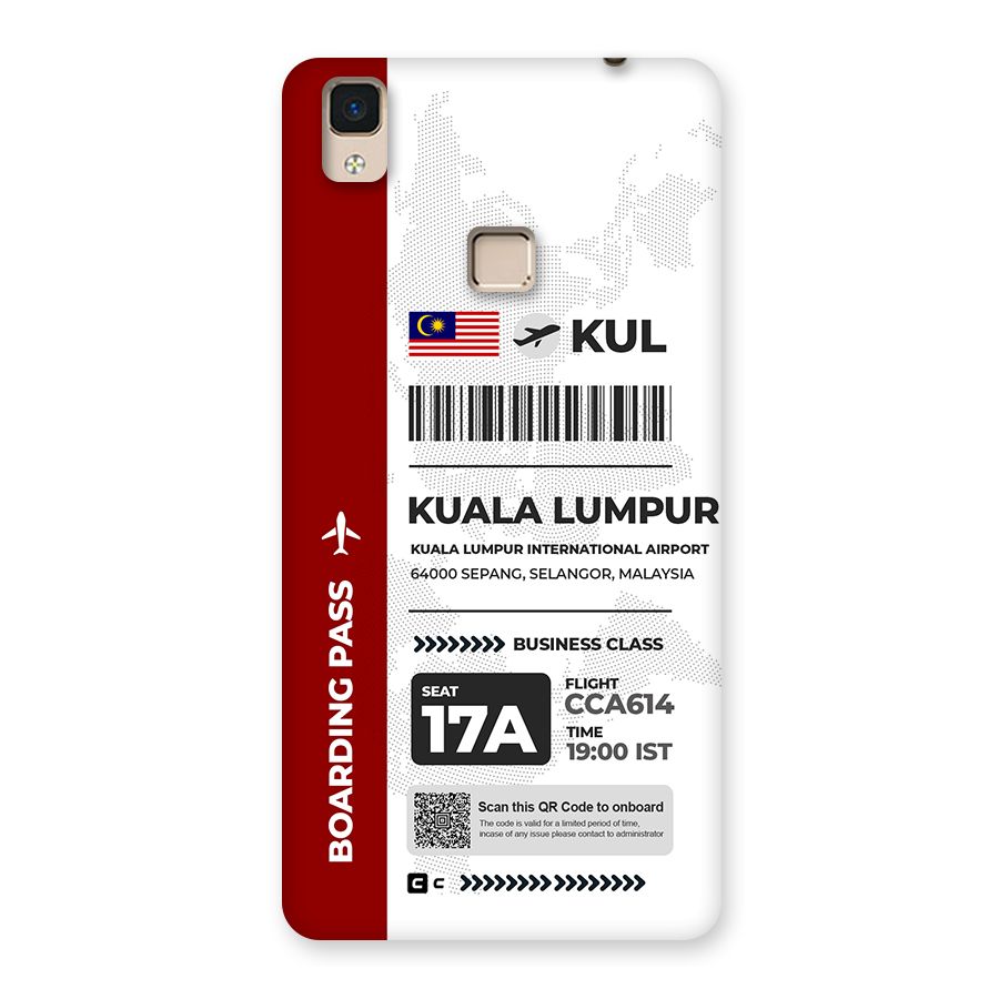 International Boarding Pass Kuala Lumpur Back Case for V3 Max