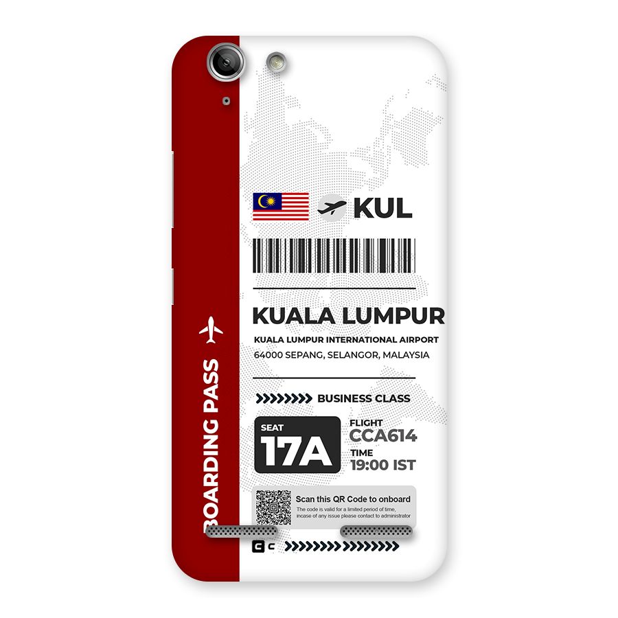 International Boarding Pass Kuala Lumpur Back Case for Vibe K5