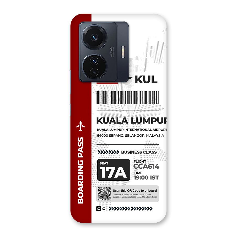 International Boarding Pass Kuala Lumpur Back Case for Vivo T1 Pro