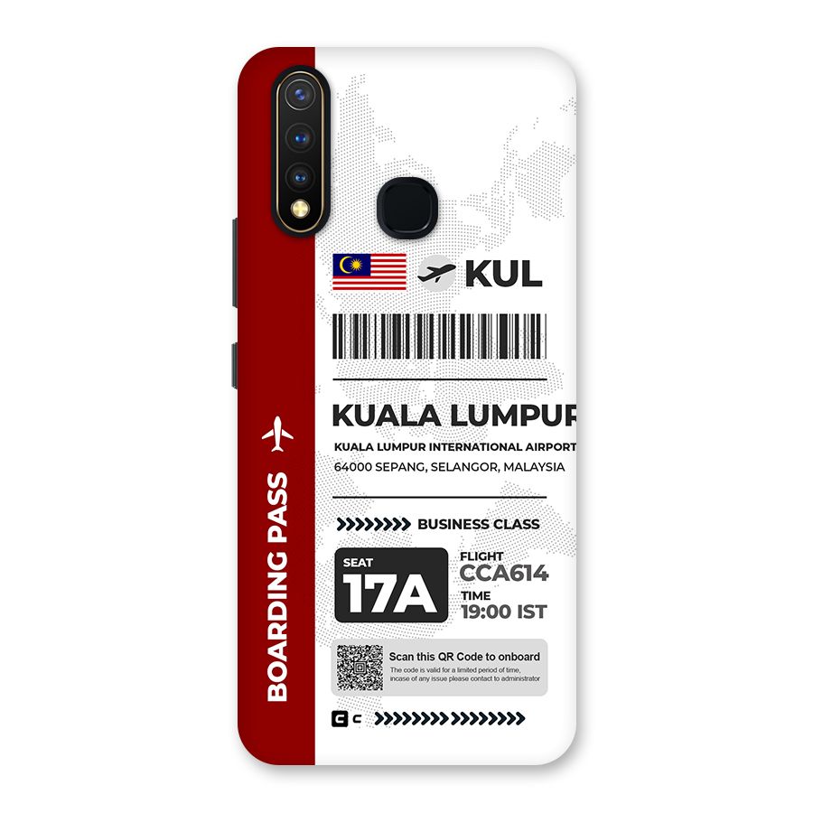 International Boarding Pass Kuala Lumpur Back Case for Vivo U20
