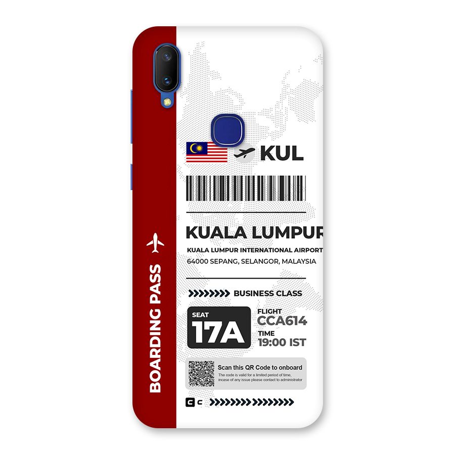 International Boarding Pass Kuala Lumpur Back Case for Vivo V11