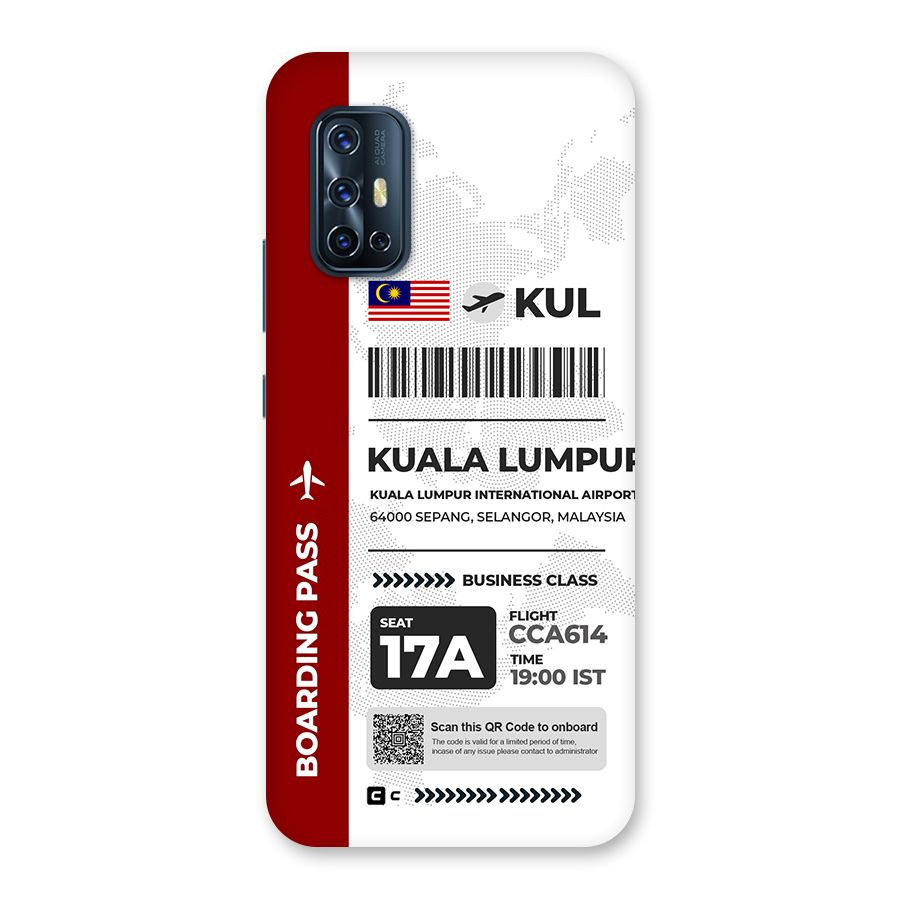 International Boarding Pass Kuala Lumpur Back Case for Vivo V17