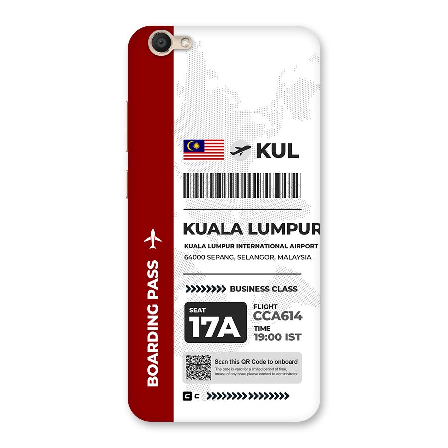 International Boarding Pass Kuala Lumpur Back Case for Vivo V5