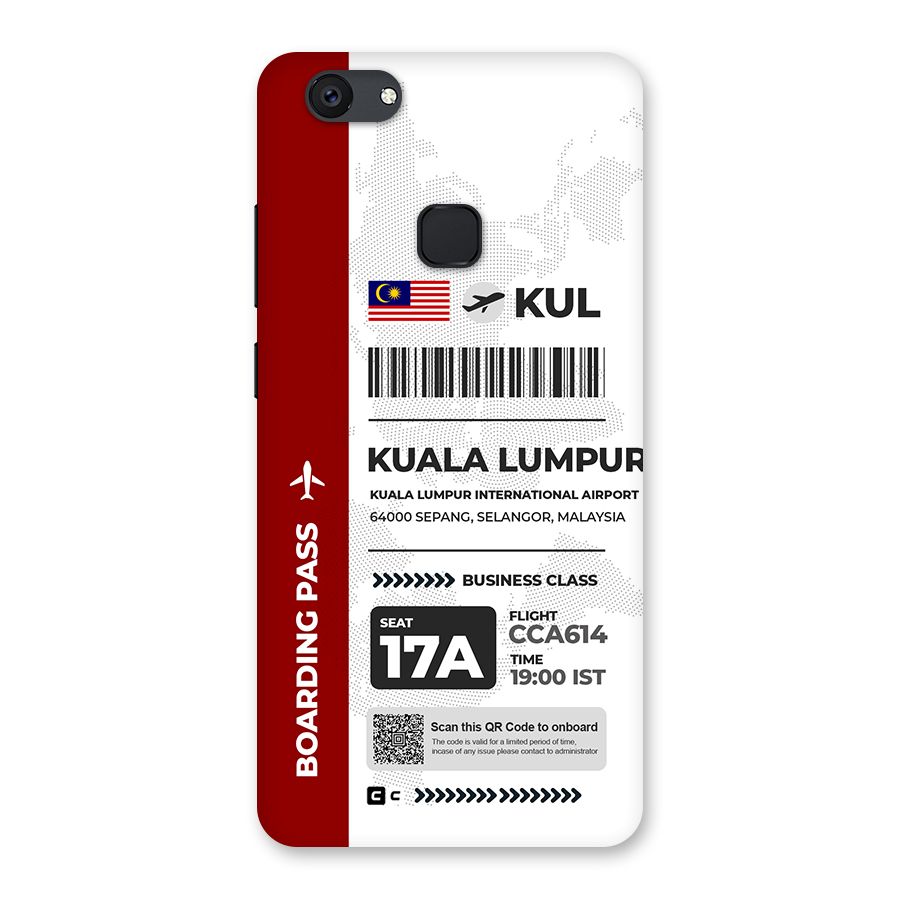 International Boarding Pass Kuala Lumpur Back Case for Vivo V7 Plus