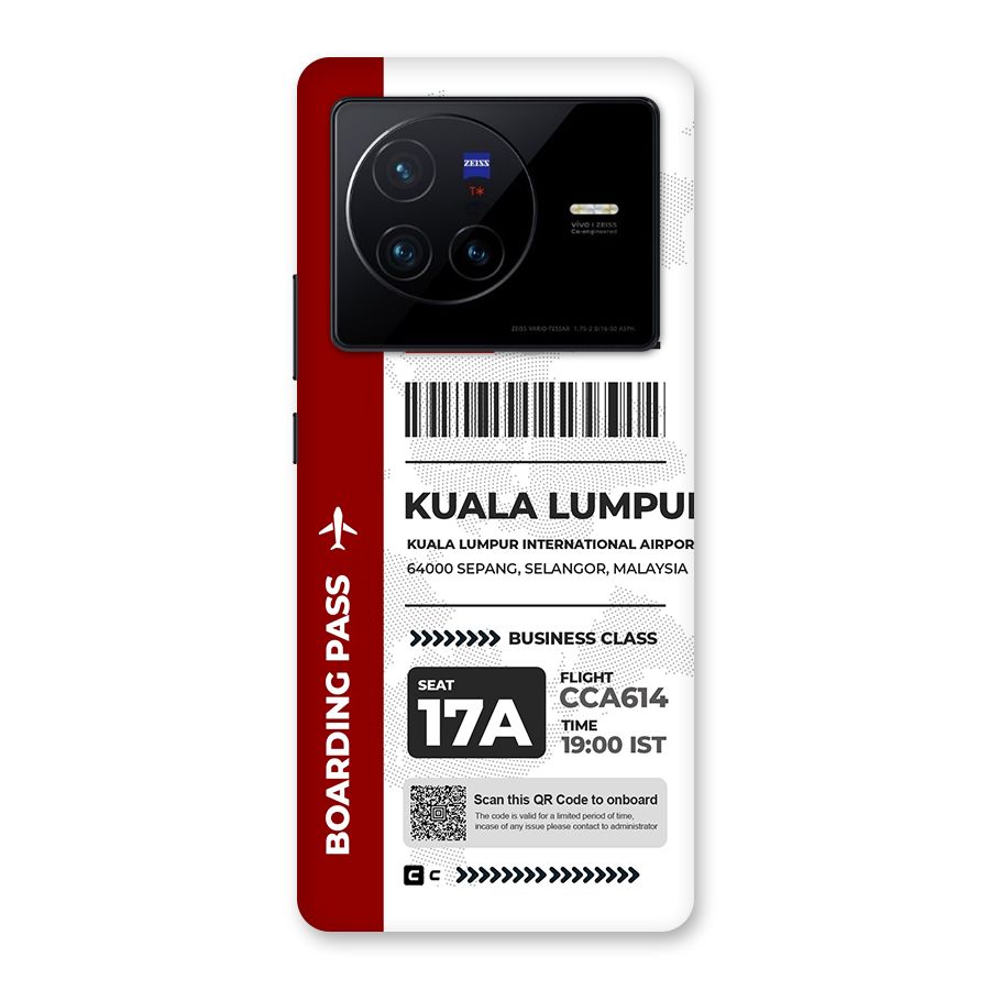 International Boarding Pass Kuala Lumpur Back Case for Vivo X80