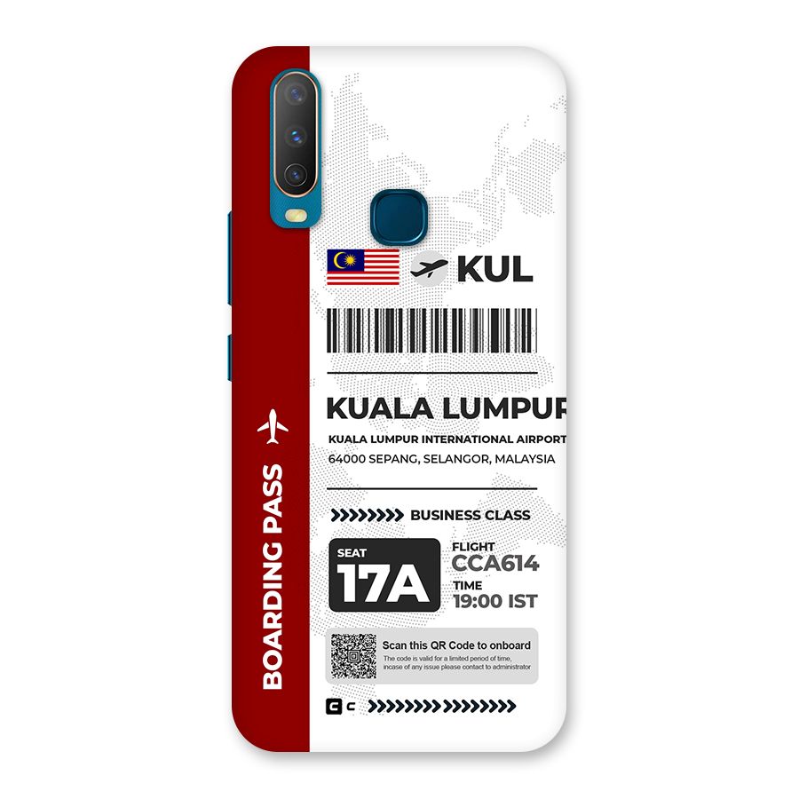 International Boarding Pass Kuala Lumpur Back Case for Vivo Y11