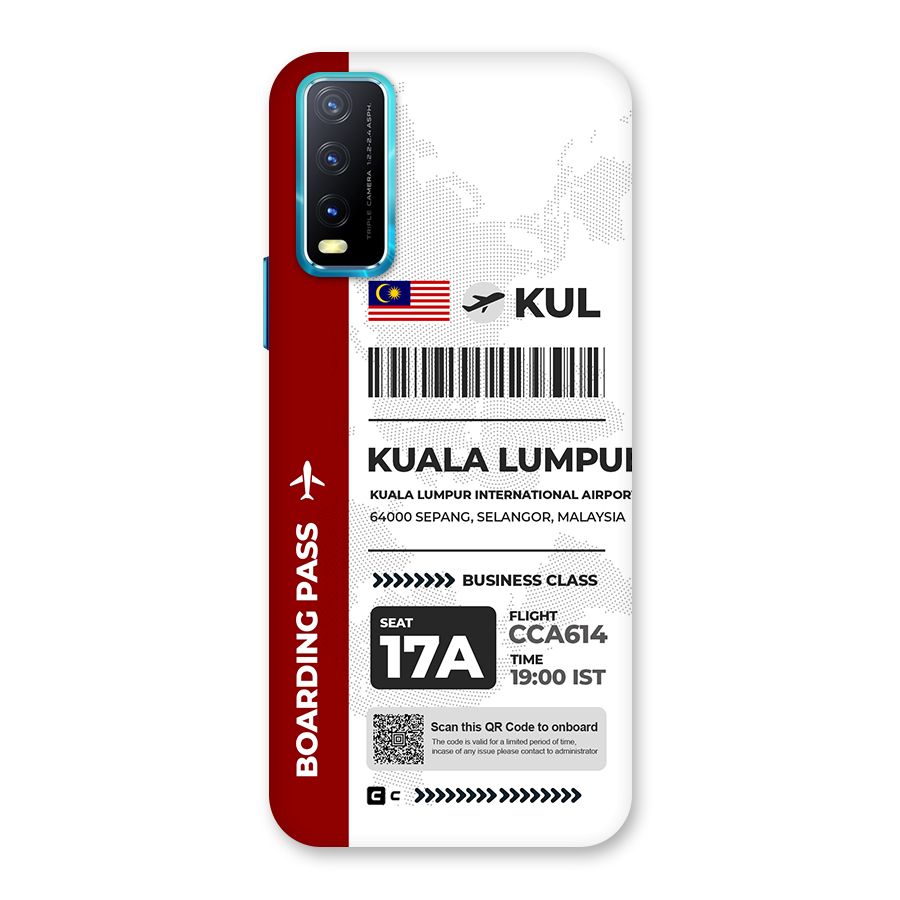 International Boarding Pass Kuala Lumpur Back Case for Vivo Y20