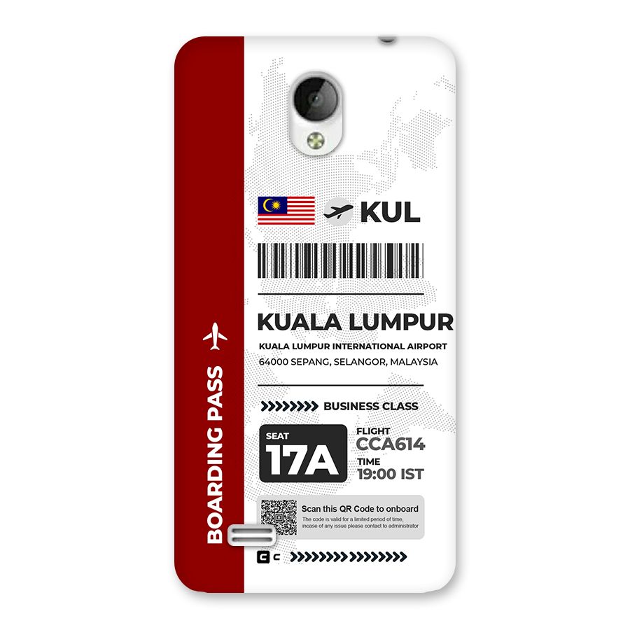 International Boarding Pass Kuala Lumpur Back Case for Vivo Y21