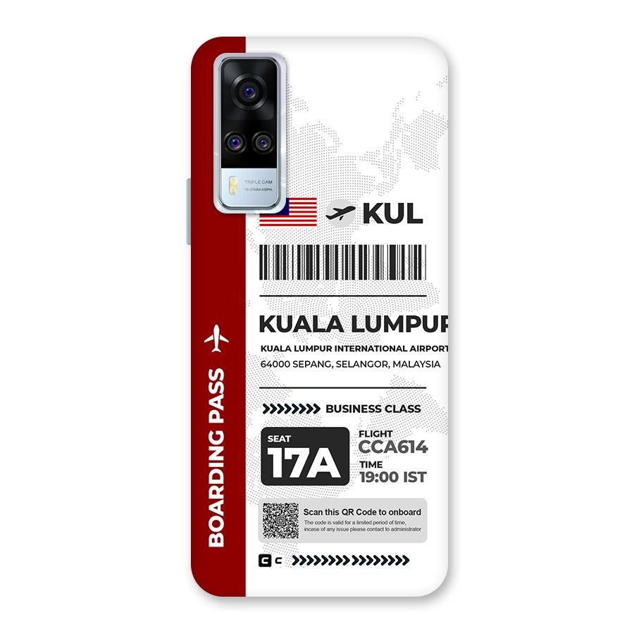 International Boarding Pass Kuala Lumpur Back Case for Vivo Y31