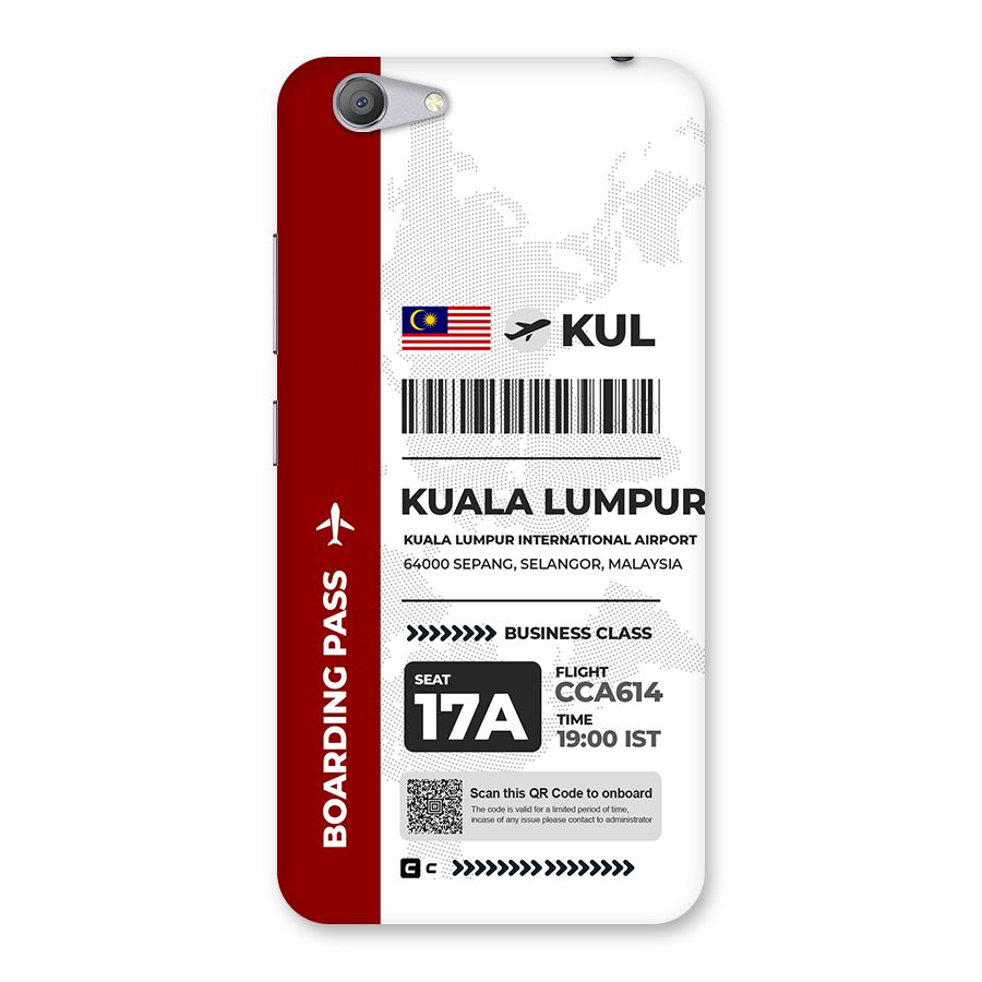 International Boarding Pass Kuala Lumpur Back Case for Vivo Y53
