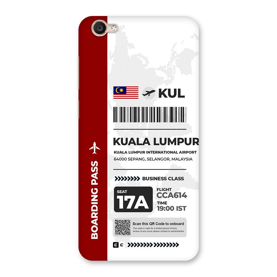 International Boarding Pass Kuala Lumpur Back Case for Vivo Y55L